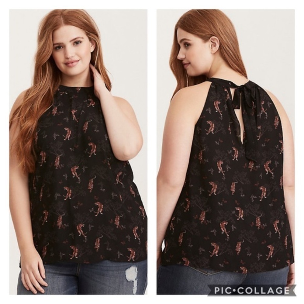 NWOT Torrid Tiger Print Mock Neck Sleeveless Top